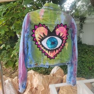 Upcycled tie dye jacket